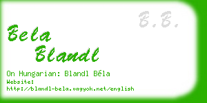 bela blandl business card
