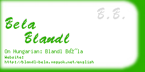 bela blandl business card